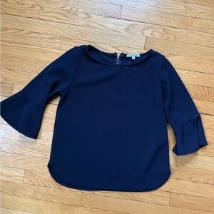 Green Envelope Navy Blue Blouse